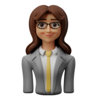 3d avatar personagem ilustração fêmea contador png