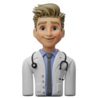 3d avatar personagem ilustração masculino médico png