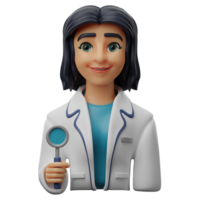 3d avatar karaktär illustration kvinna tandläkare png