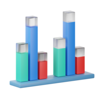 3D Illustration histogram chart png