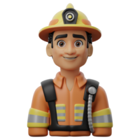 3d Benutzerbild Charakter Illustration männlich Feuerwehrmann png