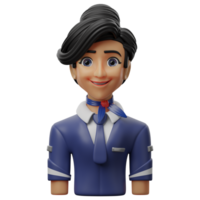 3D Avatar Character Illustration female flight attendant png