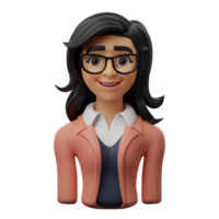 3d avatar personaggio illustrazione femmina insegnante png