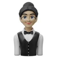 3D Avatar Character Illustration female waiter png