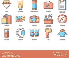 camping vector icon set