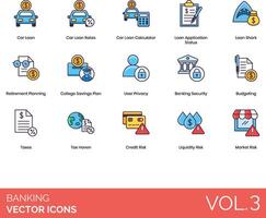 conjunto de iconos de vector de banca