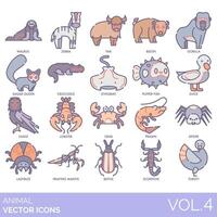 conjunto de iconos de vector de animales