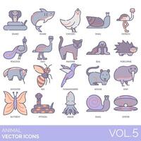 Animal vector icon set