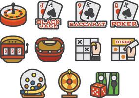 casino vector icono conjunto