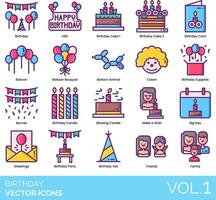 Birthday vector icon set