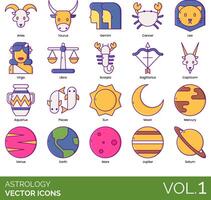 astrología vector icono conjunto