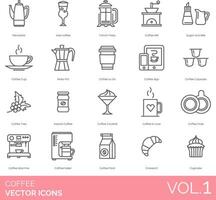Coffee vector icon set