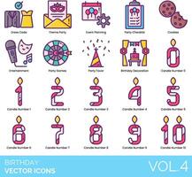 Birthday vector icon set