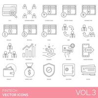 Fintech vector icon set