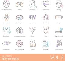 Allergy vector icon set