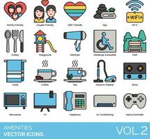 Amenities vector icon set