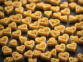 ai generado corazón conformado pasta modelo foto