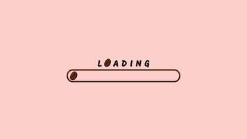 Standard loading bar with illustration of coffee beans video