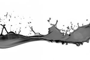 Black Fluid Splash on White Background photo