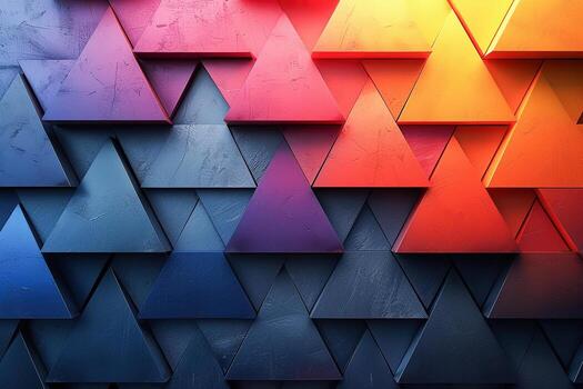 AI generated Abstract Geometric Shapes With Vivid Pink and Blue Lighting and Mist photo