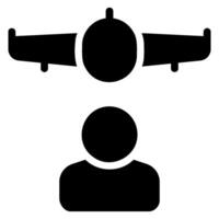 air traffic controller glyph icon vector