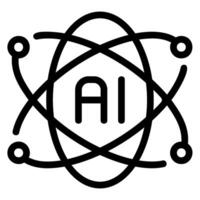 icono de línea de inteligencia artificial vector