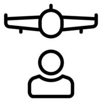 air traffic controller line icon vector