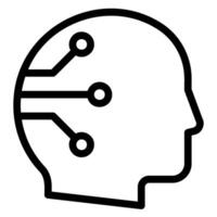 icono de línea de inteligencia artificial vector