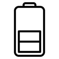 half battery line icon vector