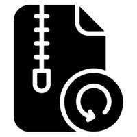 zip file glyph icon vector