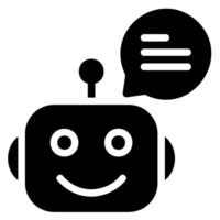 icono de glifo de chatbot vector