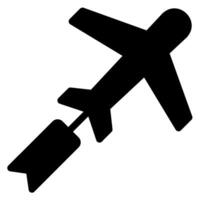 avión bandera glifo icono vector