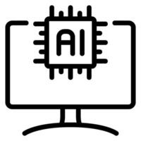 computer line icon vector