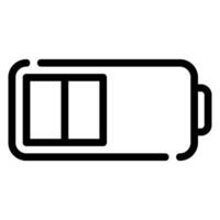 half battery line icon vector