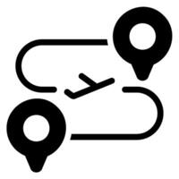 route glyph icon vector