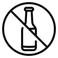 no drinking line icon vector