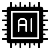 artificial intelligence glyph icon vector