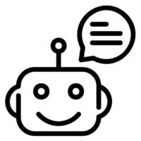 icono de línea de chatbot vector