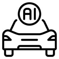 icono de línea de coche inteligente vector