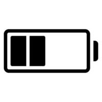 half battery glyph icon vector