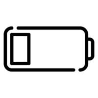 low battery line icon vector