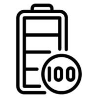 full battery line icon vector