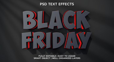 black friday text effect template psd