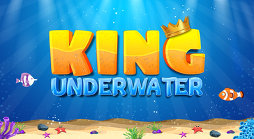 king underwater text effect background template psd