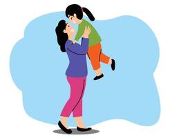 Daughter hugging her mother or Happy Mothers Day vector