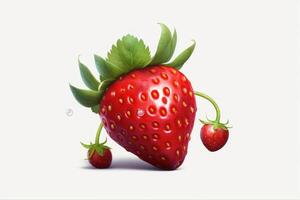 Red berry strawberry isolated on white background photo