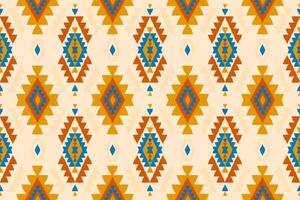 patrón étnico ikat sin costuras en tribal. estampado de adornos étnicos geométricos aztecas. estilo de patrón ikat. vector