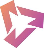 ciclo triángulo logo diseño con naranja y púrpura degradado en moderno concepto vector