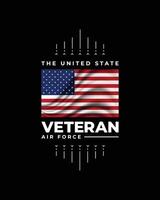Veteran typography t shirt. Veteran day. Minimal typographic poster, veteran of the us military t-shirt vector