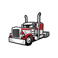 American semi truck vector. 18 wheeler truck vector isolated on white background, Best for trucking and freight related industry